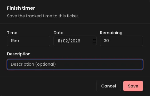 Ticket time tracking